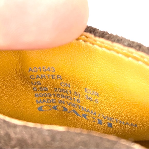 Coach Carter Espresso Brown Suede Ankle Booties - Picture 8 of 9